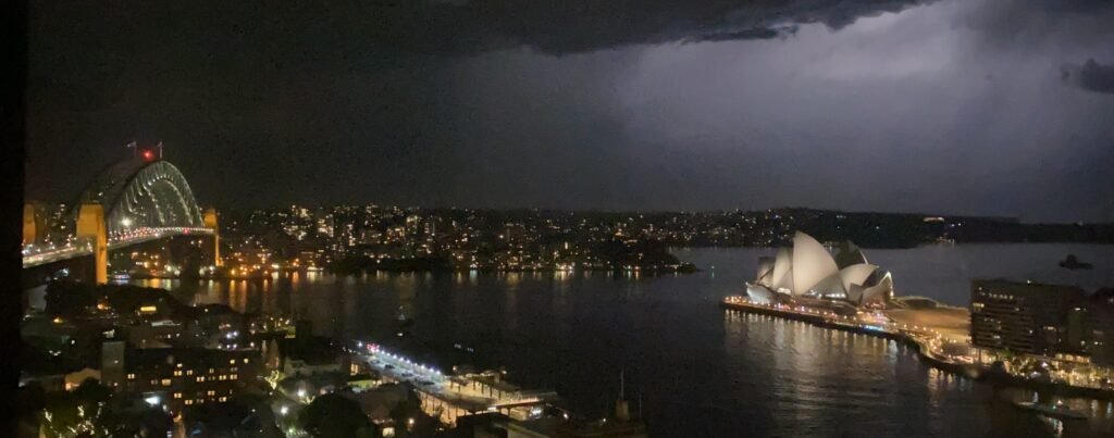 Thunderstorm over sydney harbour
